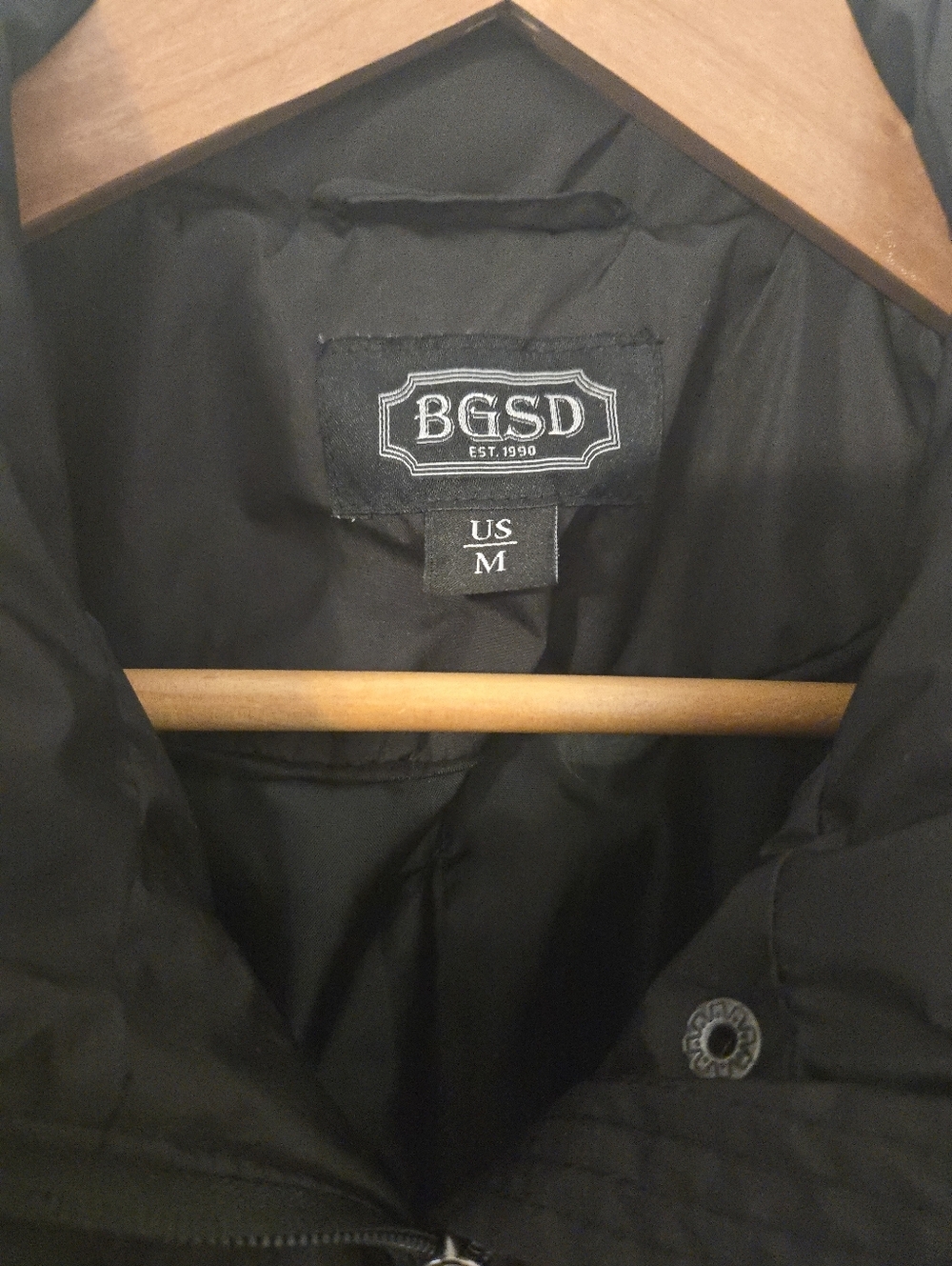 BGSD Long Black Down Quilted Puffer Coat Zip Up Snap Closure Womens Medium - Picture 3 of 7